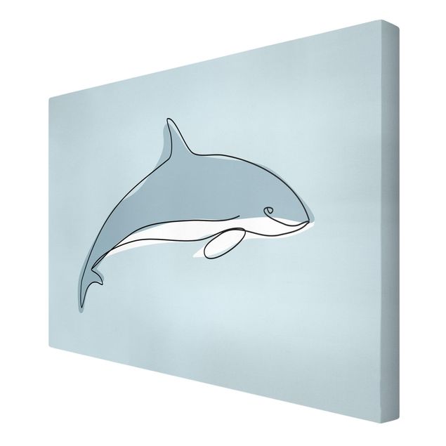 Leinwandbild - Delfin Line Art - Querformat 2:3