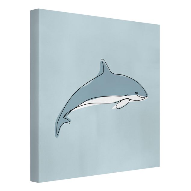 schöne Leinwandbilder Delfin Line Art