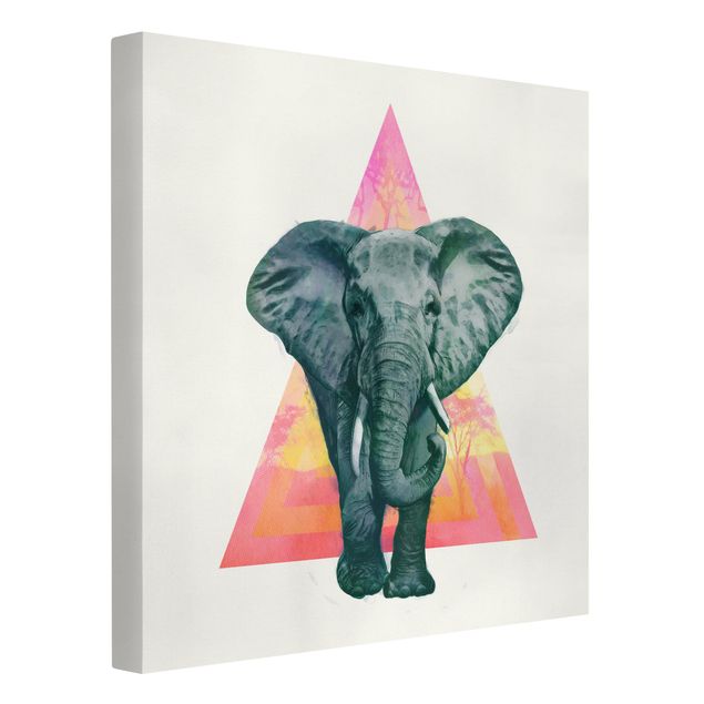 Laura Graves Art Illustration Elefant vor Dreieck Malerei