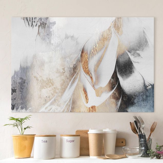 Leinwandbilder abstrakt Goldene abstrakte Wintermalerei