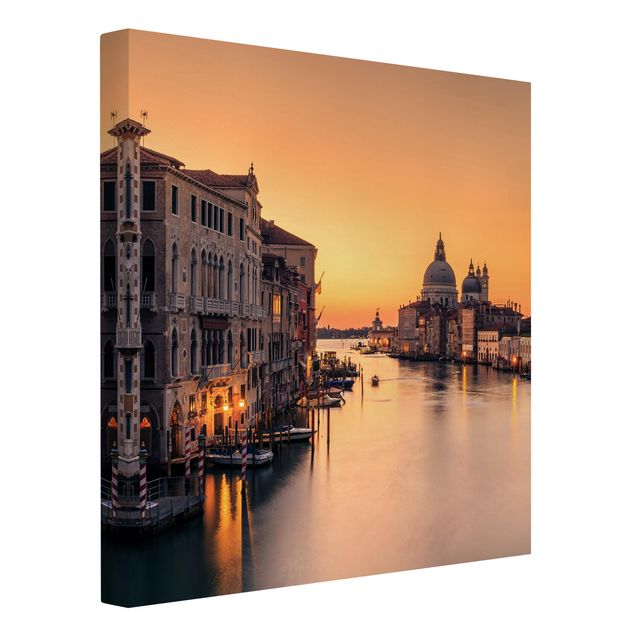 Leinwandbild - Goldenes Venedig - Quadrat 1:1