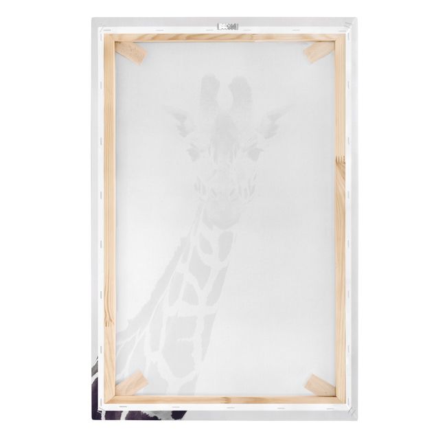 Leinwandbild - Giraffen Portrait in Schwarz-weiß - Hochformat 2:3