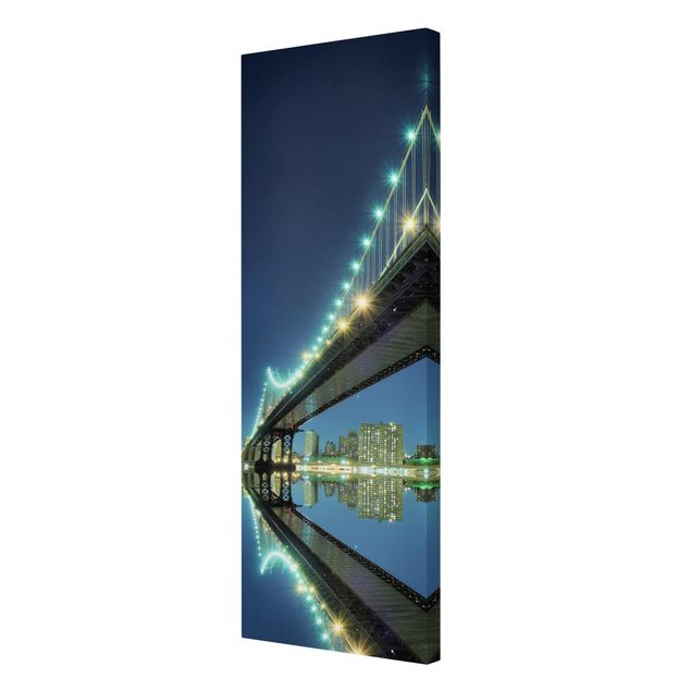 Leinwandbild - Abstract Manhattan Bridge - Panorama Hoch