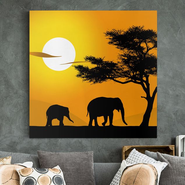 Leinwandbild Elefant African Elefant Walk