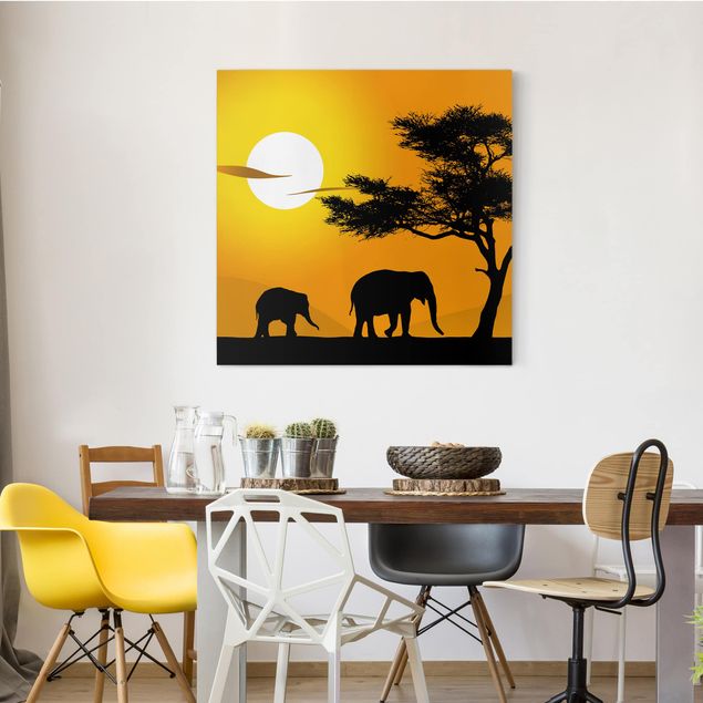 Leinwandbilder Naturmotive African Elefant Walk