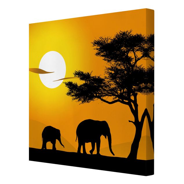 schöne Leinwandbilder African Elefant Walk