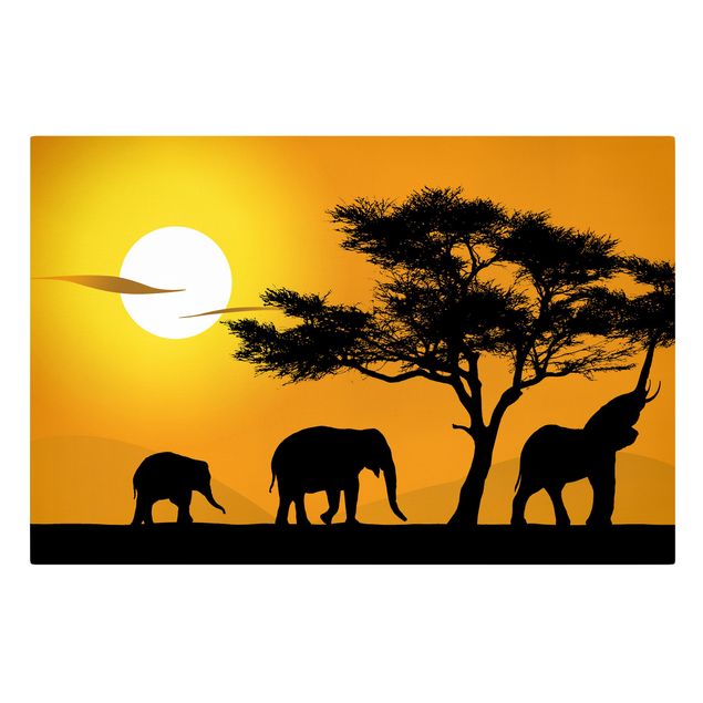 Wandbilder African Elefant Walk