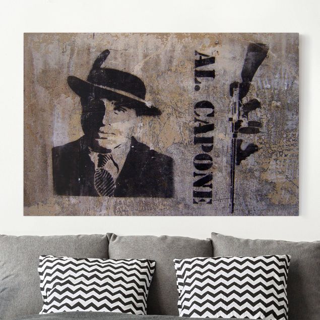 Leinwandbild mit Spruch Al Capone