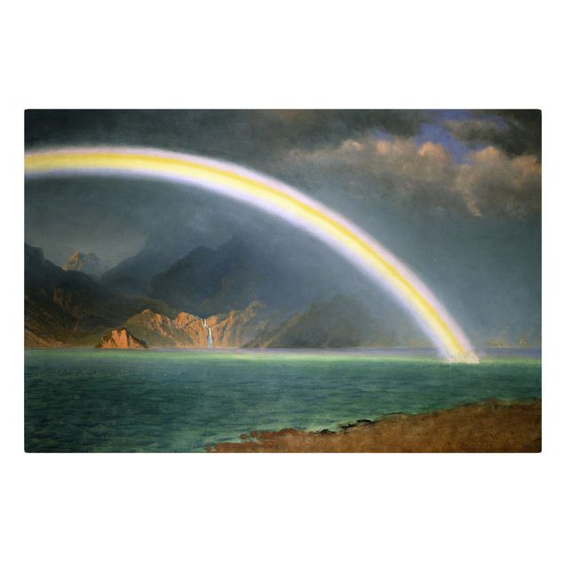 Leinwandbild - Albert Bierstadt - Regenbogen über dem Jenny Lake, Wyoming - Quer 3:2