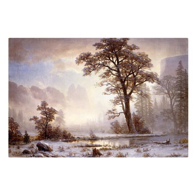 Leinwandbild - Albert Bierstadt - Yosemite Valley bei Schneefall - Quer 3:2