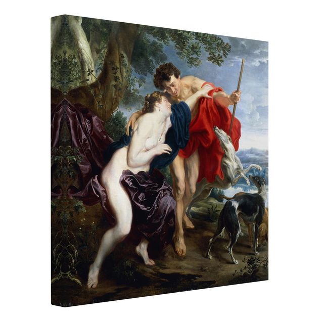 Leinwandbild - Anthonis van Dyck - Venus und Adonis - Quadrat 1:1