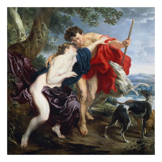 Leinwandbild - Anthonis van Dyck - Venus und Adonis - Quadrat 1:1
