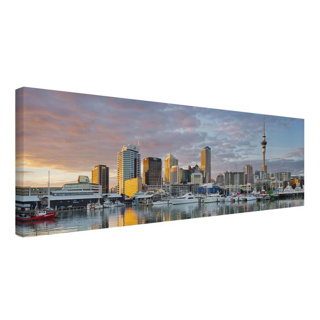 schöne Leinwandbilder Auckland Skyline Sonnenuntergang