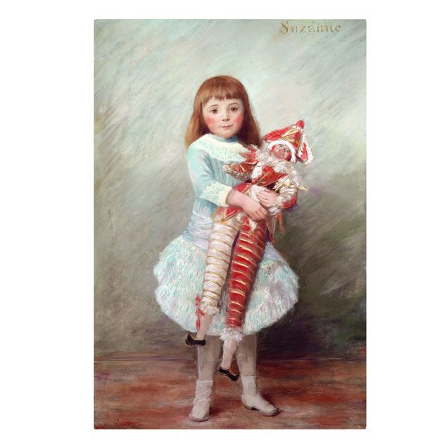 Leinwandbild - Auguste Renoir - Suzanne mit Harlekinpuppe - Hoch 2:3