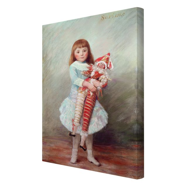 Leinwandbild - Auguste Renoir - Suzanne mit Harlekinpuppe - Hoch 2:3