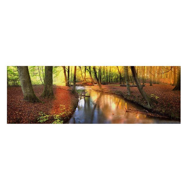 Leinwandbild - Autumn Fairytale - Panorama Quer