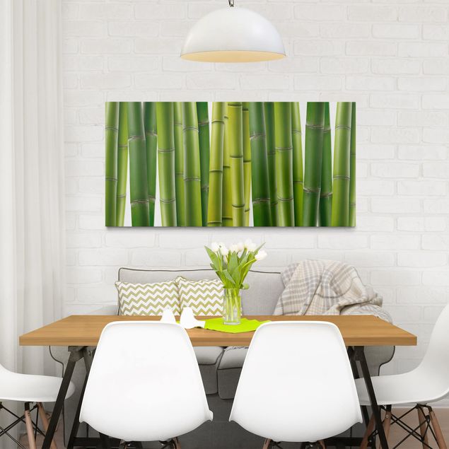 Leinwandbild Wald Bambuspflanzen