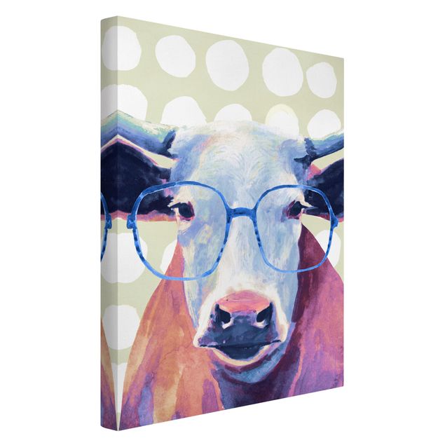 Wandbilder Bebrillte Tiere - Kuh