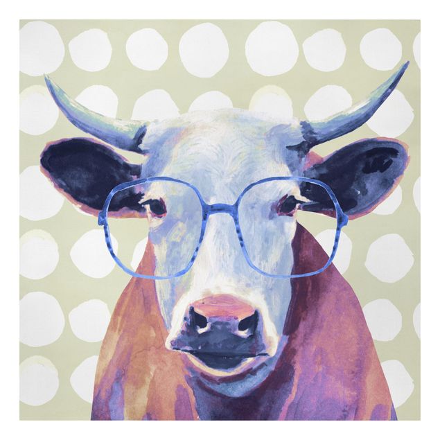 Leinwandbilder Bebrillte Tiere - Kuh
