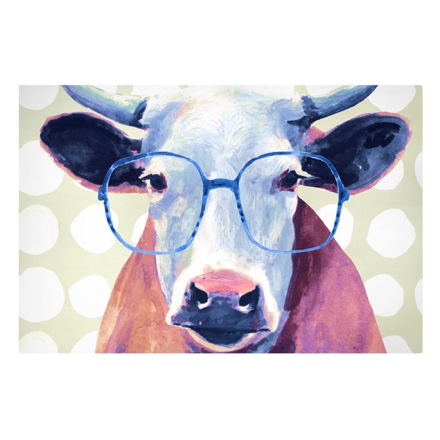 schöne Leinwandbilder Bebrillte Tiere - Kuh