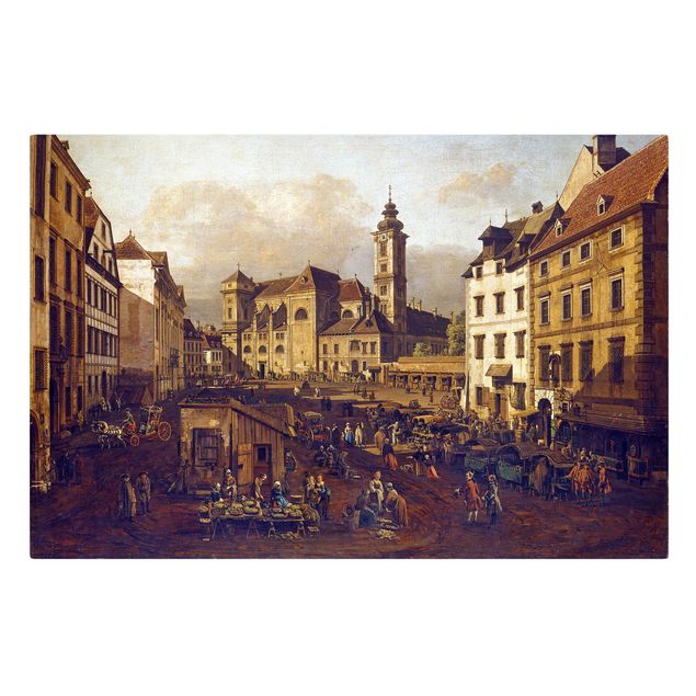 Leinwandbild - Bernardo Bellotto - Die Freyung in Wien, Ansicht von Südost - Quer 3:2