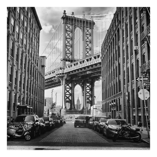 Leinwandbild - Manhattan Bridge in America - Quadrat 1:1