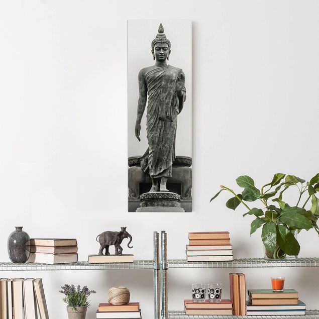 Vintage Leinwandbilder Buddha Statue