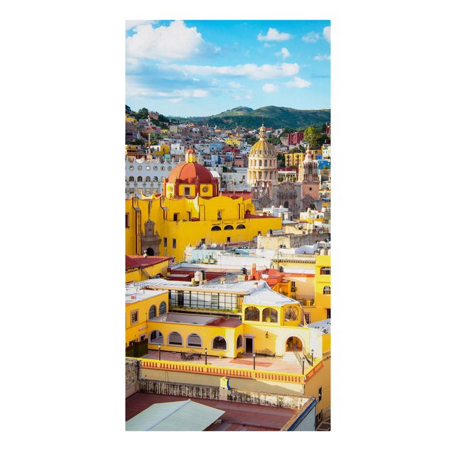 Leinwandbild - Bunte Häuser Guanajuato - Hoch 1:2