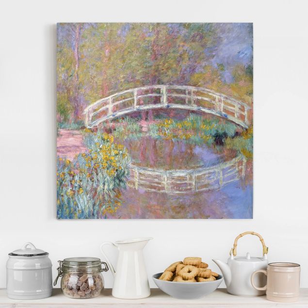 Leinwandbilder Blumen Claude Monet - Brücke Monets Garten