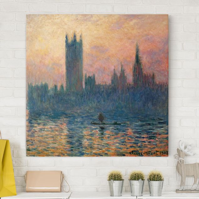 Skyline Leinwand Claude Monet - London Sonnenuntergang