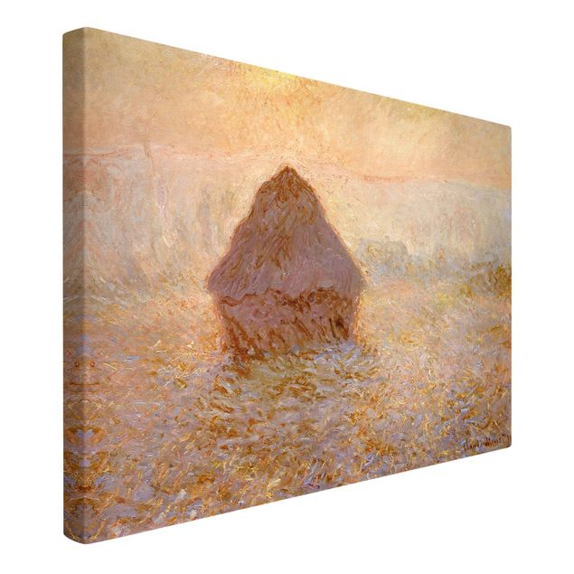 Leinwandbilder kaufen Claude Monet - Heuhaufen im Nebel