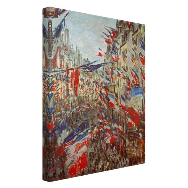 Leinwandbilder kaufen Claude Monet - Straße im Flaggenschmuck