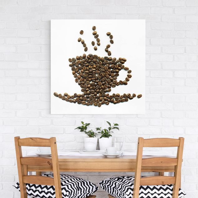 schöne Leinwandbilder Coffee Beans Cup