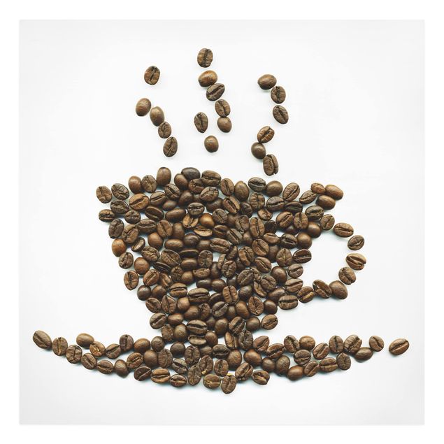 Leinwandbild - Coffee Beans Cup - Quadrat 1:1