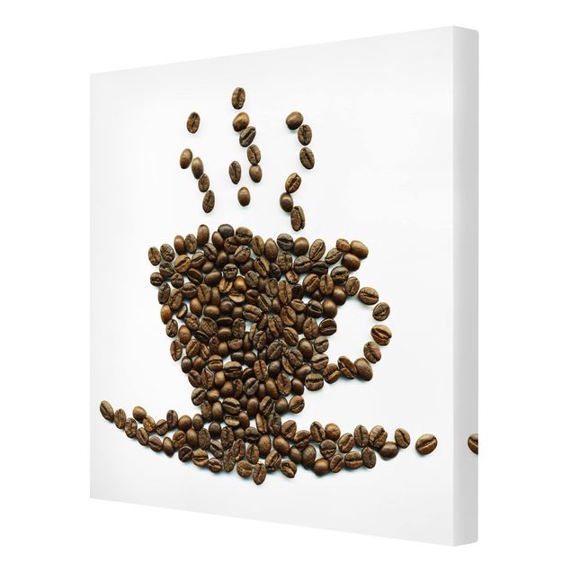 Leinwandbild - Coffee Beans Cup - Quadrat 1:1