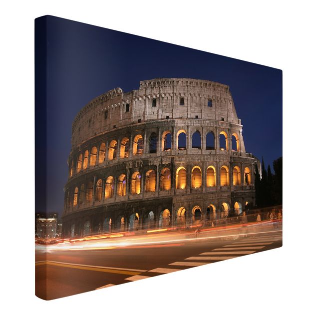 Leinwandbild - Colosseum in Rom bei Nacht - Quer 3:2