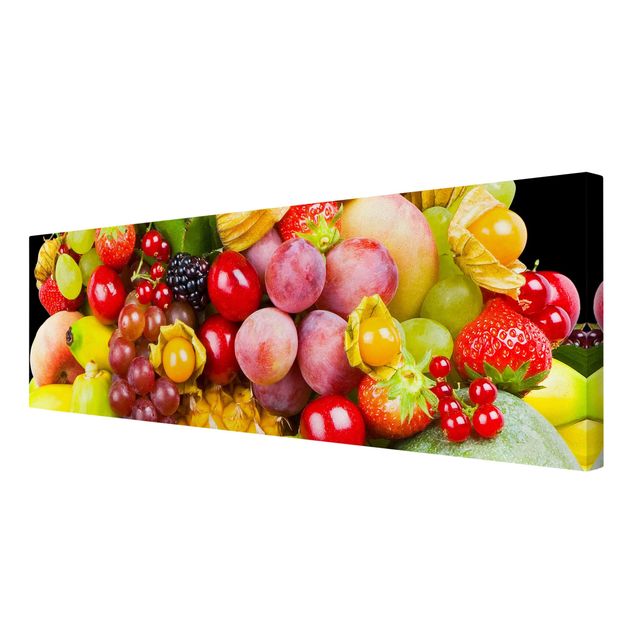 Leinwandbild - Colourful Exotic Fruits - Panorama Quer