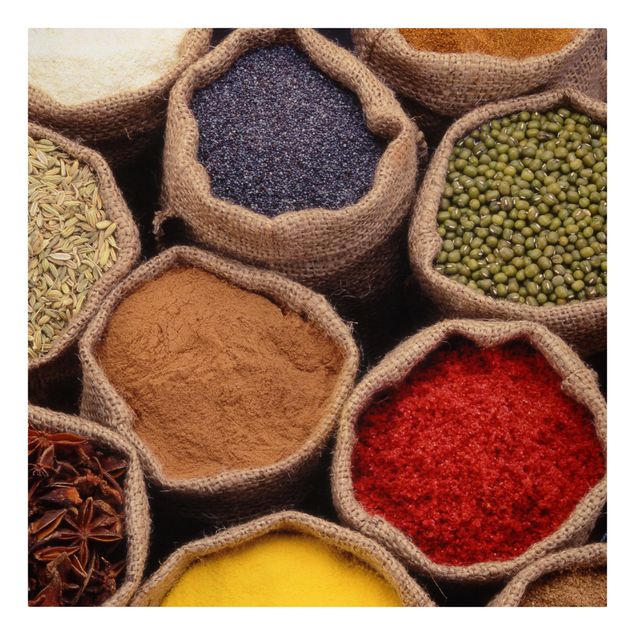 Leinwandbild - Colourful Spices - Quadrat 1:1
