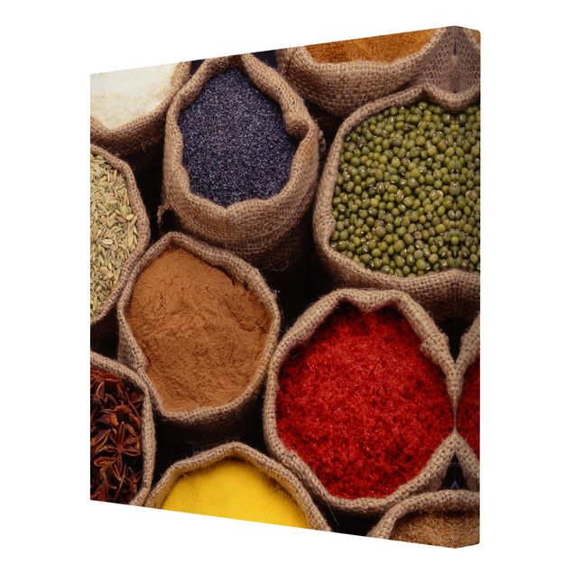 Leinwandbild - Colourful Spices - Quadrat 1:1
