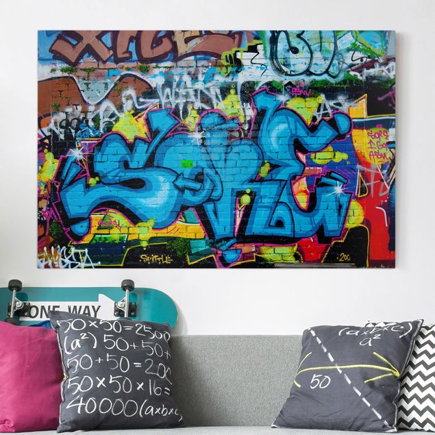 Leinwandbild mit Spruch Colours of Graffiti