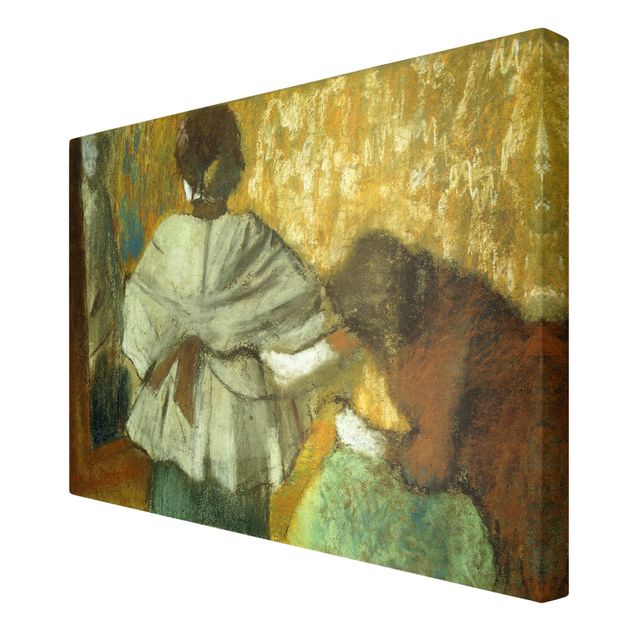 Leinwandbild - Edgar Degas - Bei der Modistin - Quer 3:2