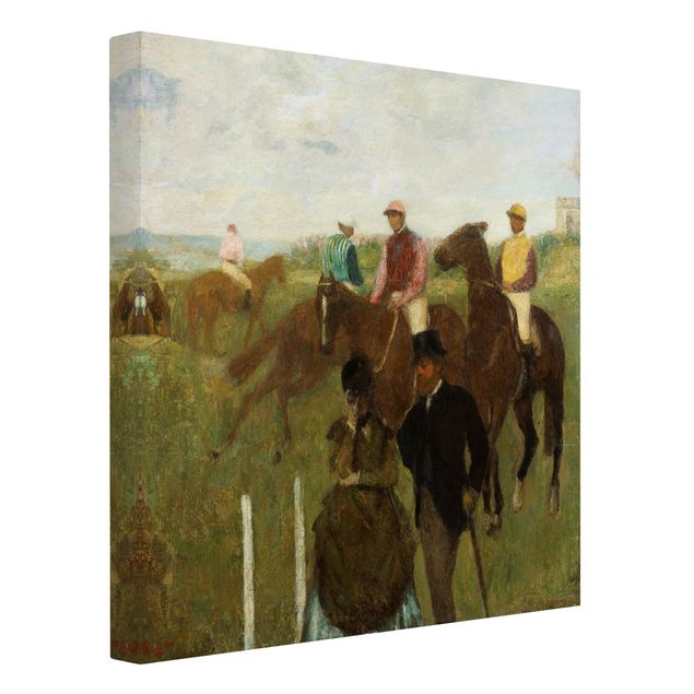 Leinwandbilder kaufen Edgar Degas - Jockeys auf Rennbahn