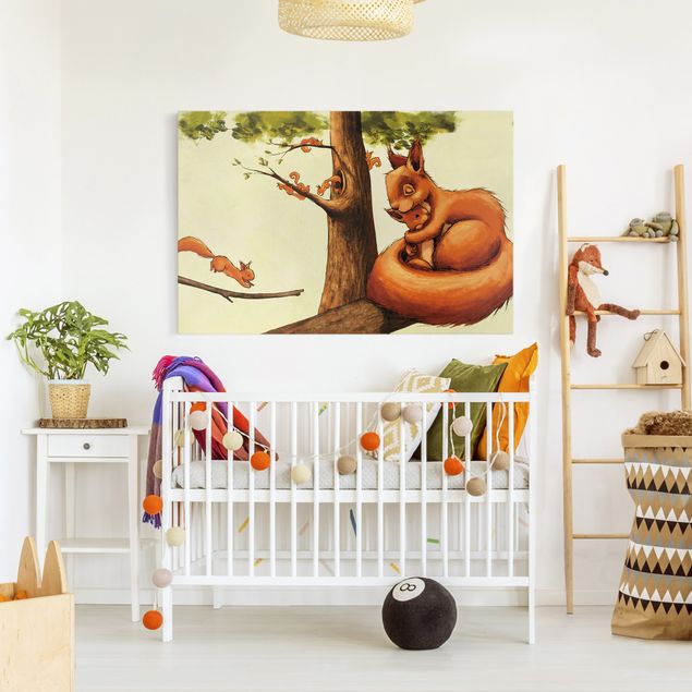 Leinwandbild Baum Jacoby und Stuart - Einhörnchen Mama