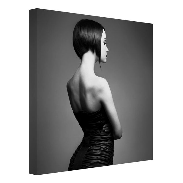 Leinwandbild Schwarz-Weiß - Elegant Silhouette - Quadrat 1:1