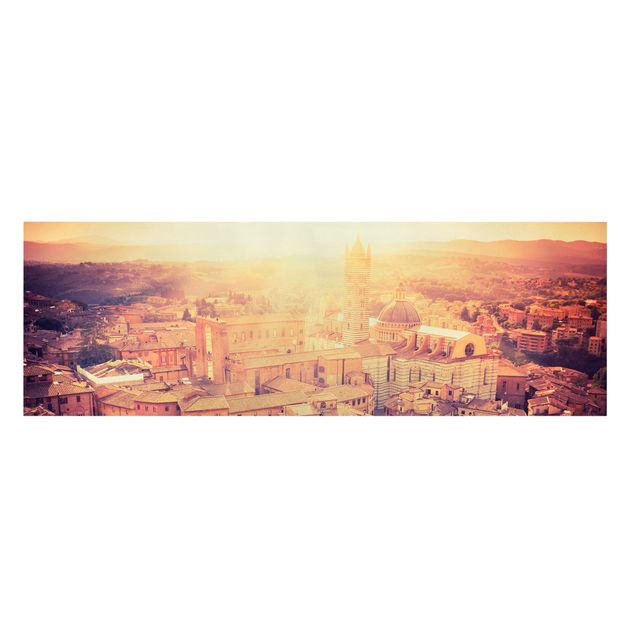 Leinwandbild - Fiery Siena - Panorama Quer