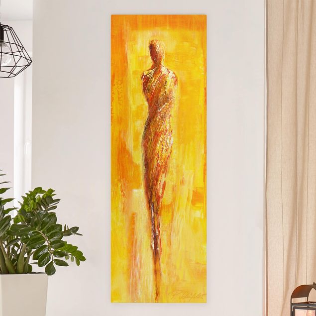 abstrakte Leinwandbilder Petra Schüßler - Figur in Gelb