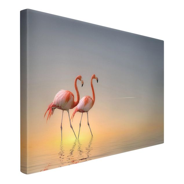 Leinwandbilder Flamingo Love