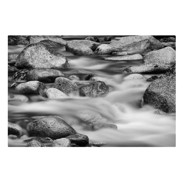 Leinwandbild Schwarz-Weiß - Fluss in Kanada II - Quer 3:2