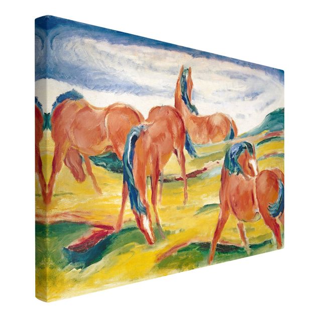 Wandbilder Franz Marc - Weidende Pferde
