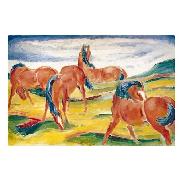 Leinwandbilder kaufen Franz Marc - Weidende Pferde